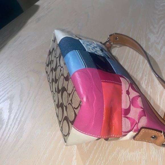 Coach Patchwork Signature Collection Pink, Blue, and Tan combo Shoulder bag - Picture 15 of 15